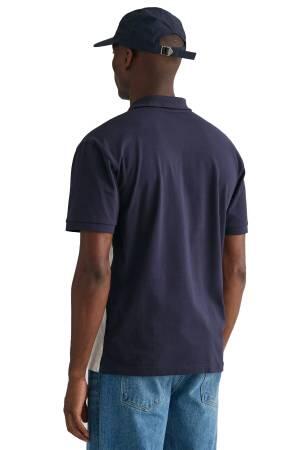 Logolu Erkek Polo Yaka T-Shirt - 2063011 Lacivert - Thumbnail