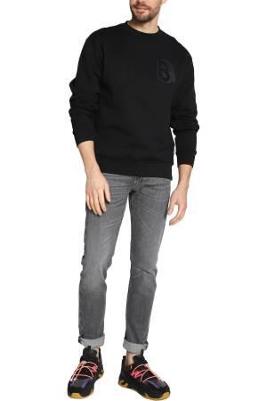 Logolu Erkek SweatShirt - 50481578 Siyah - Thumbnail