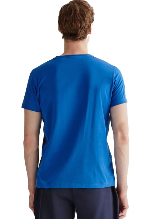 Logolu Erkek T-Shirt - 2323113T Mavi/Beyaz