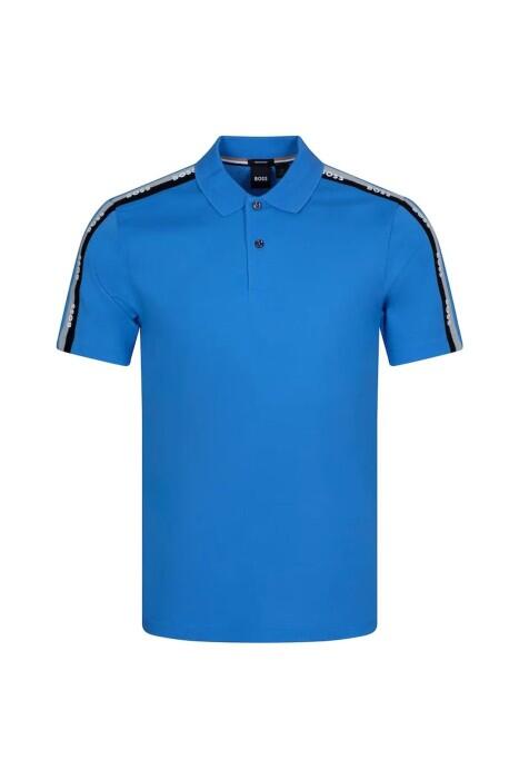 Boss - Logolu, Merserize Pamuklu Polo T-Shirt - 50481764 Mavi