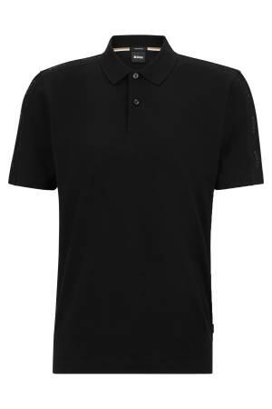 Logolu, Merserize Pamuklu Polo T-Shirt - 50481764 Siyah - Thumbnail