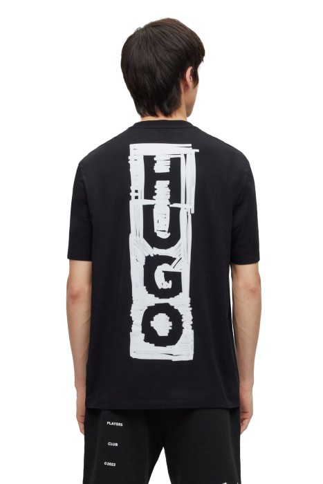Hugo - Logolu Pamuklu Erkek T-Shirt - 50493996 Siyah