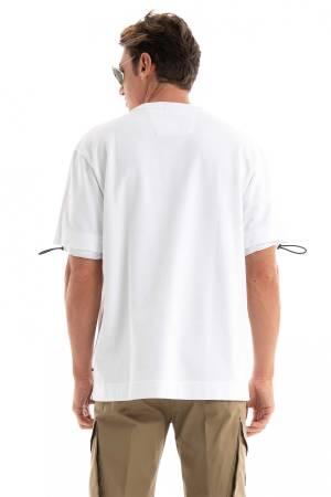 Logolu Performans Kumaşından Erkek T-Shirt - 50494877 Beyaz - Thumbnail