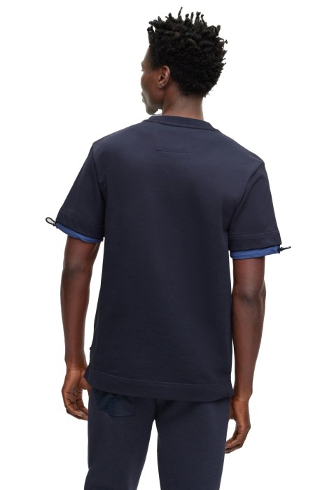 Logolu Performans Kumaşından Erkek T-Shirt - 50494877 Koyu Mavi