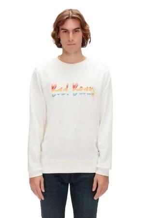 Manuscript Crewneck Erkek SweatShirt - 23.02.12.016 Ekru - Thumbnail