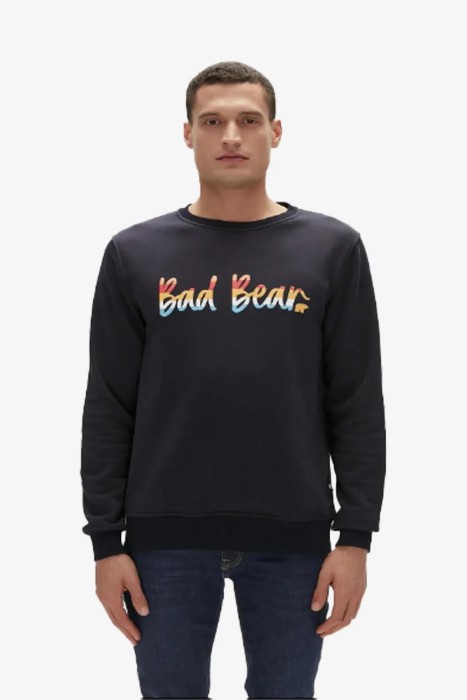 Bad Bear - Manuscript Crewneck Erkek SweatShirt - 23.02.12.016 Siyah