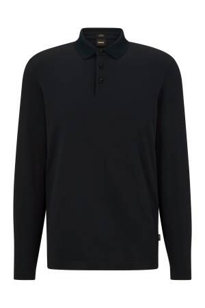 Merserize Pamuklu Erkek Polo T-Shirt - 50485002 Siyah - Thumbnail