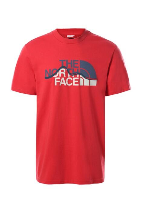 Mountain Line Tee - Eu Erkek T-Shirt - NF00A3G2 Kırmızı - 1