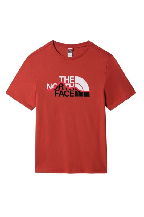 Mountain Line Tee - Eu Erkek T-Shirt - NF00A3G2 Kırmızı