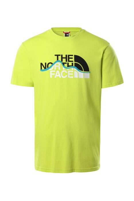 Mountain Line Tee - Eu Erkek T-Shirt - NF00A3G2 Parlak Sarı - 1