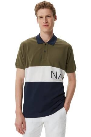 Nautica Classic Erkek Polo T-Shirt - K35504T Haki - Thumbnail