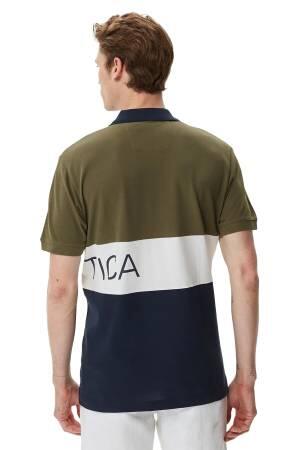 Nautica Classic Erkek Polo T-Shirt - K35504T Haki - Thumbnail