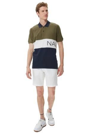 Nautica Classic Erkek Polo T-Shirt - K35504T Haki - Thumbnail