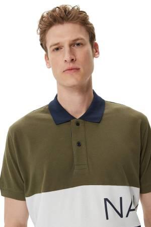 Nautica Classic Erkek Polo T-Shirt - K35504T Haki - Thumbnail