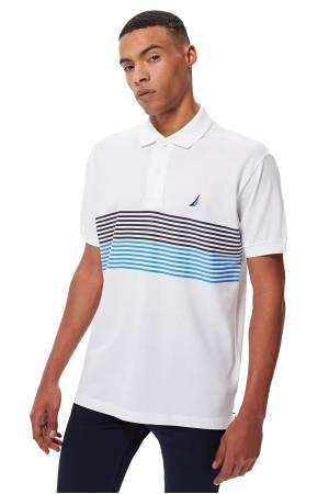 Nautica Classic Erkek Polo Yaka T-Shirt -K35506T Beyaz - Thumbnail