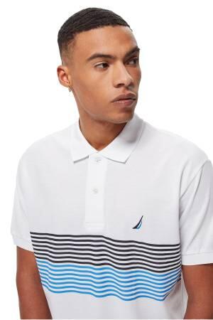 Nautica Classic Erkek Polo Yaka T-Shirt -K35506T Beyaz - Thumbnail