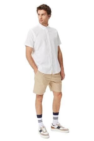 Nautica Erkek Kısa Kollu Gömlek - W35545T Beyaz - Thumbnail