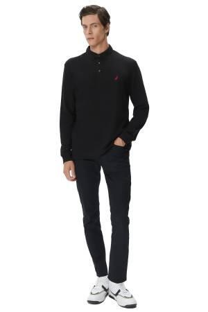 Nautica Erkek Polo Sweatshirt - K37351T Siyah - Thumbnail