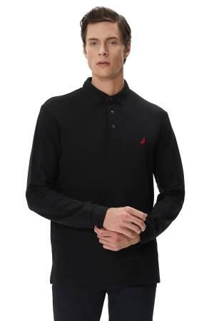 Nautica Erkek Polo Sweatshirt - K37351T Siyah - Thumbnail