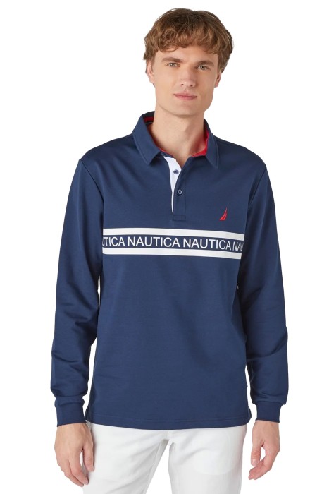 Nautica - Nautica Erkek Polo Sweatshirt - K37500T Lacivert