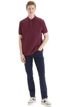 Nautica Erkek Polo Yaka T-Shirt - K35000T Bordo - Thumbnail