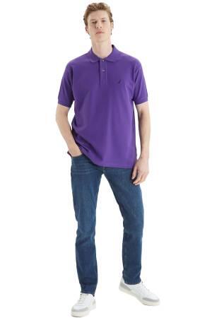 Nautica Erkek Polo Yaka T-Shirt - K35000T Mor - Thumbnail