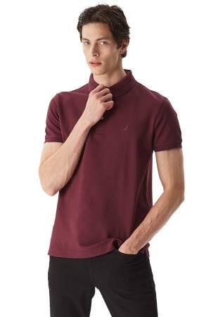 Nautica Erkek Polo Yaka T-Shirt - K35052T Bordo - Thumbnail