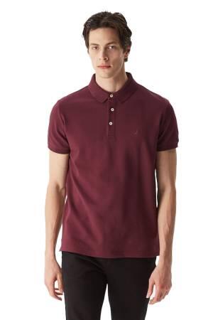 Nautica Erkek Polo Yaka T-Shirt - K35052T Bordo - Thumbnail