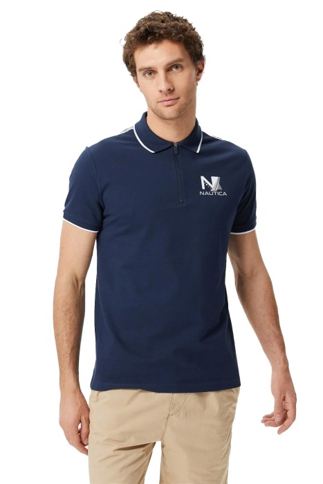 Nautica - Nautica Erkek Polo Yaka T-Shirt - K35427T Lacivert