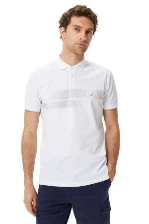 Nautica Erkek Polo Yaka T-Shirt - K35431T Beyaz - Thumbnail