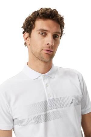 Nautica Erkek Polo Yaka T-Shirt - K35431T Beyaz - Thumbnail