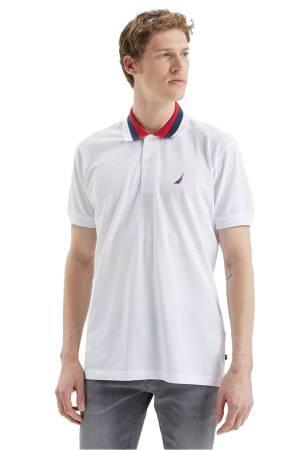 Nautica Erkek Polo Yaka T-Shirt - K35509T Beyaz - Thumbnail