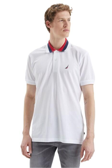 Nautica - Nautica Erkek Polo Yaka T-Shirt - K35509T Beyaz