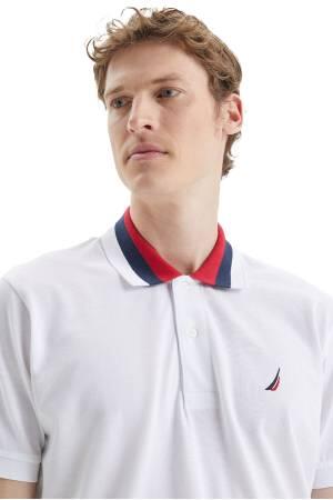 Nautica Erkek Polo Yaka T-Shirt - K35509T Beyaz - 3