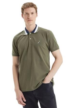 Nautica Erkek Polo Yaka T-Shirt - K35509T Haki - Thumbnail