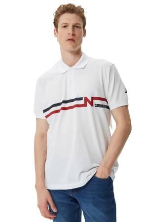 Nautica Erkek Polo Yaka T-Shirt - K35510T Beyaz - Thumbnail