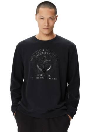 Nautica Erkek SweatShirt -K37212T Siyah - Thumbnail