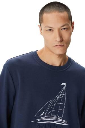 Nautica Erkek SweatShirt - K37603T Lacivert - Thumbnail