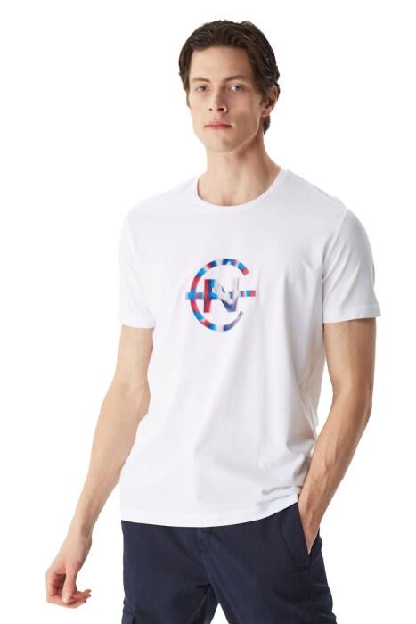Nautica - Nautica Erkek T-Shirt - V35014T Beyaz