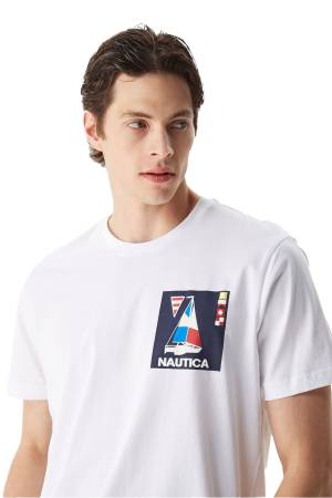Nautica Erkek T-Shirt - V35434T Beyaz - 3