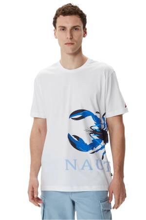 Nautica Erkek T-Shirt - V35446T Beyaz - Thumbnail