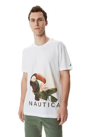 Nautica Erkek T-Shirt - V35447T Beyaz - Thumbnail