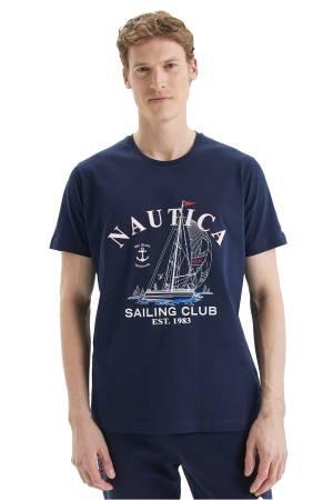 Nautica Erkek T-Shirt - V35474T Lacivert - Thumbnail