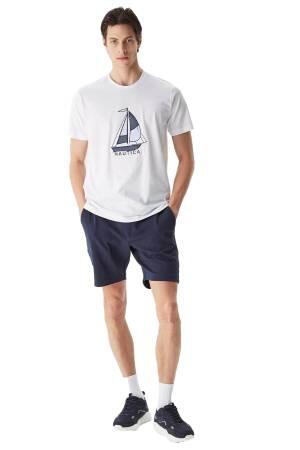 Nautica Erkek T-Shirt - V35481T Beyaz - Thumbnail