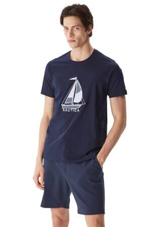 Nautica Erkek T-Shirt - V35481T Lacivert - Thumbnail