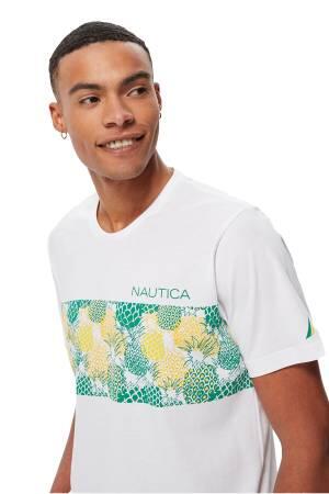 Nautica Erkek T-Shirt -V35503T Beyaz - Thumbnail