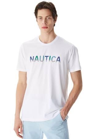 Nautica Erkek T-Shirt - V35506T Beyaz - Thumbnail