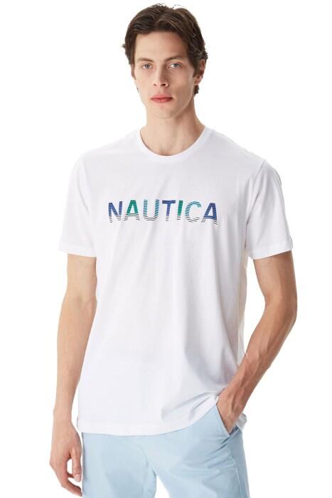 Nautica - Nautica Erkek T-Shirt - V35506T Beyaz