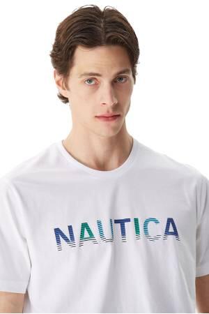 Nautica Erkek T-Shirt - V35506T Beyaz - Thumbnail