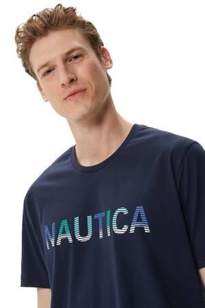 Nautica Erkek T-Shirt - V35506T Lacivert - Thumbnail
